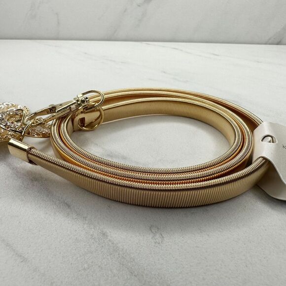 Sophia Collection Faux Pearl Rhinestone Bow Stretch Cinch Belt XS/Small (XS/S) ✨ - Picture 5 of 8